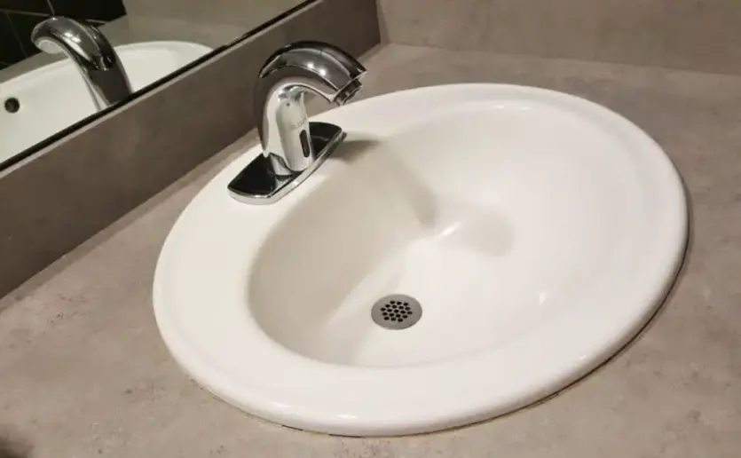 Ceramic bathroom sink.