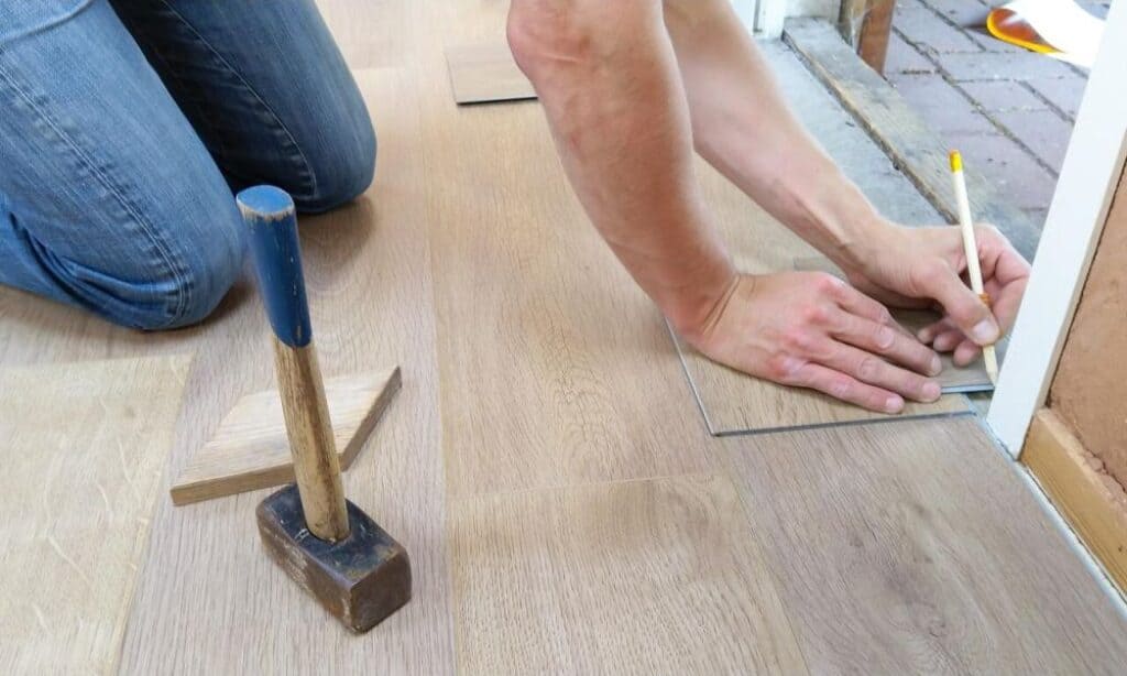 Installing a new floor.