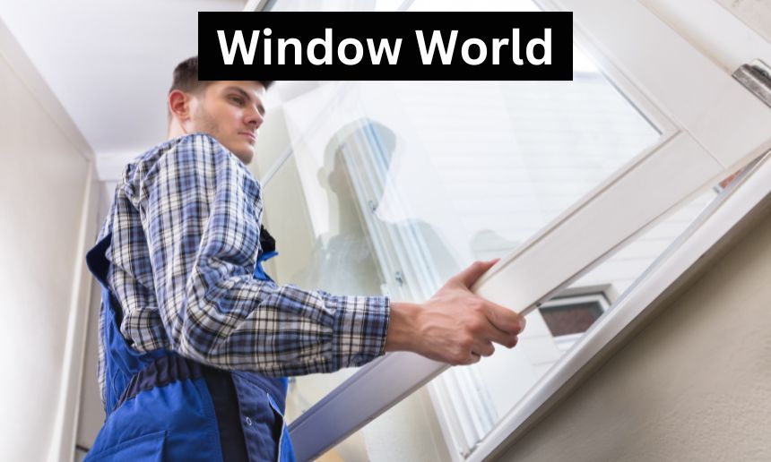 A Window world employee inserts a window.