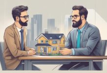 A real estate mentor guiding a mentee through a successful property transaction, sharing knowledge and expertise, leading to a sense of accomplishment and growth
