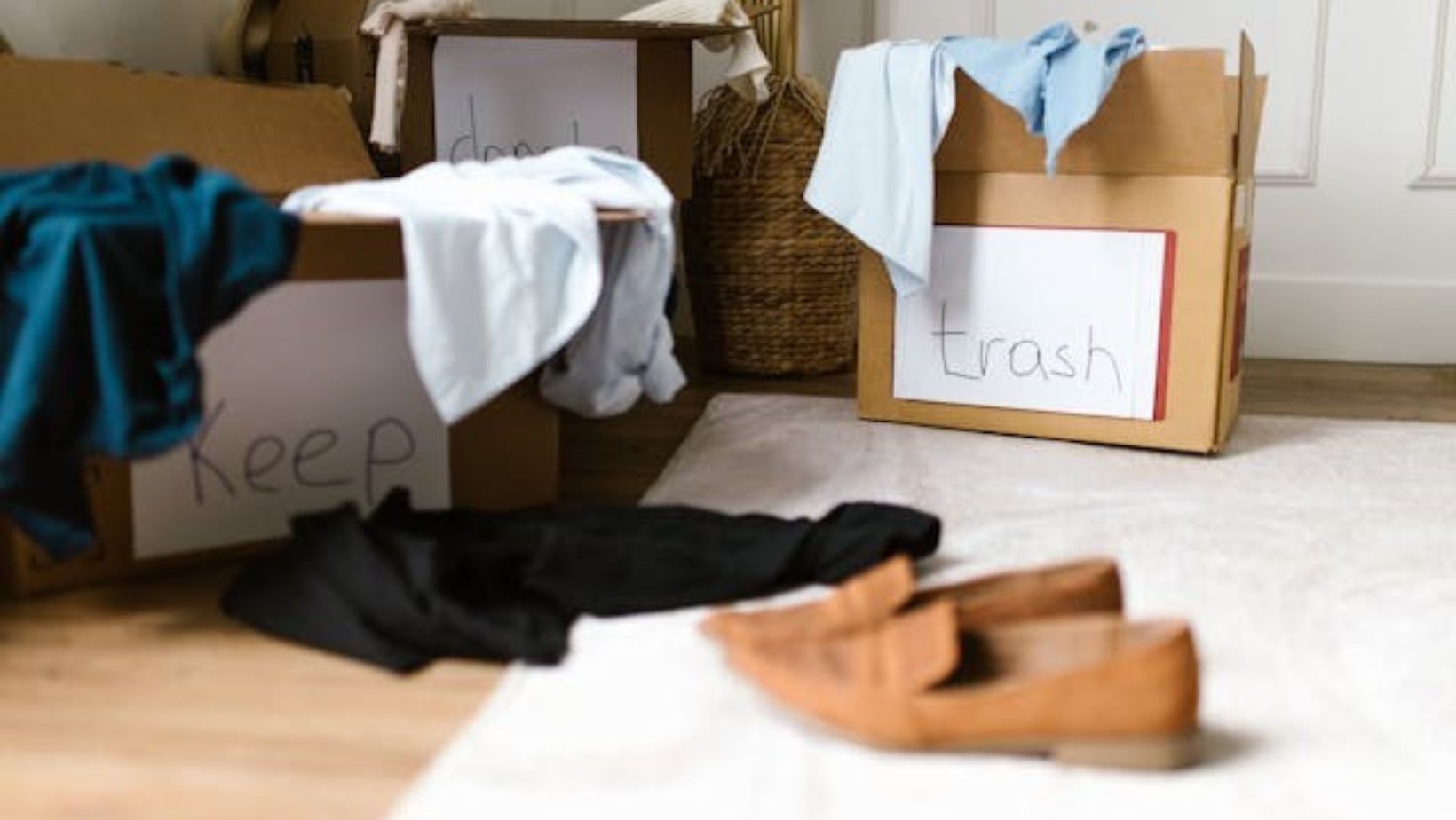 Boxes with clothes